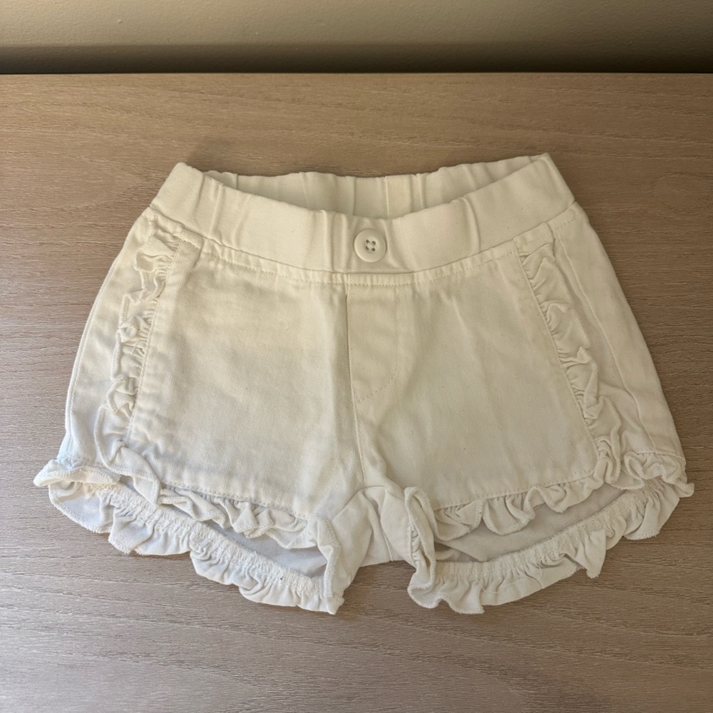 RuffleButts White Shorts - Toddler